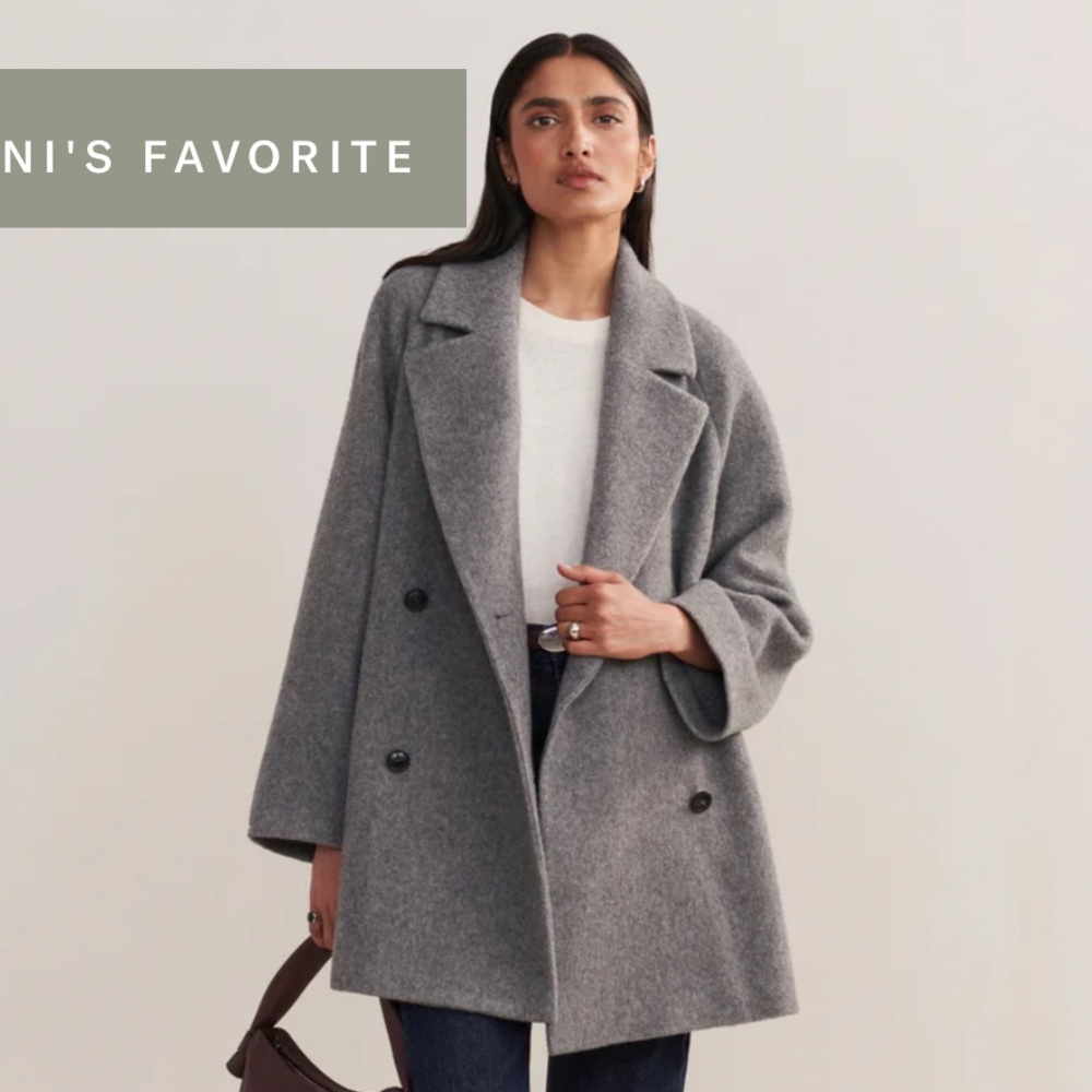 Jenni Kayne Gray Double-Breasted Coat